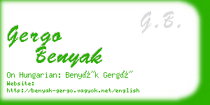 gergo benyak business card